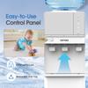 ICEVOKE 3-in-1 Top-Loading Water Dispenser with Ice Maker, Hot and Cold Water Cooler for 3 or 5 Gallon Bottle, Includes Child Safety Lock & Nightlight, Water and Ice Dispenser for Home, Office, White view 3