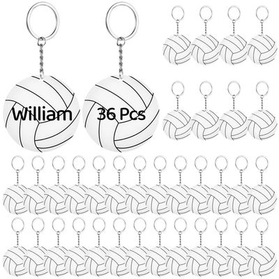 byepica 36 Pcs Volleyball Keychains, Double-Sided Acrylic Designs, Fun Sports Party Favors, Volleyball Team Gifts, Small School Rewards, Ideal For Party Bags