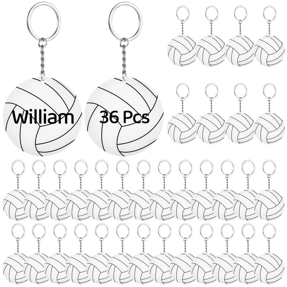 byepica 36 Pcs Volleyball Keychains, Double-Sided Acrylic Designs, Fun Sports Party Favors, Volleyball Team Gifts, Small School Rewards, Ideal For Party Bags