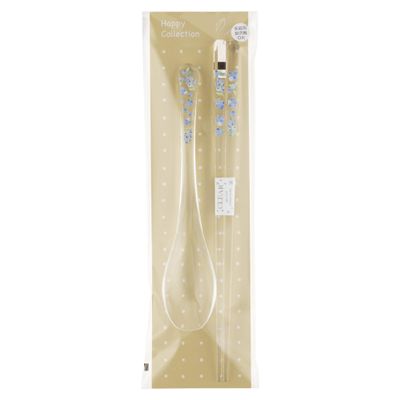 Aoba Chopsticks and Spoon Set, Fruit, Blueberry, Dishwasher Safe, Methacrylic Resin