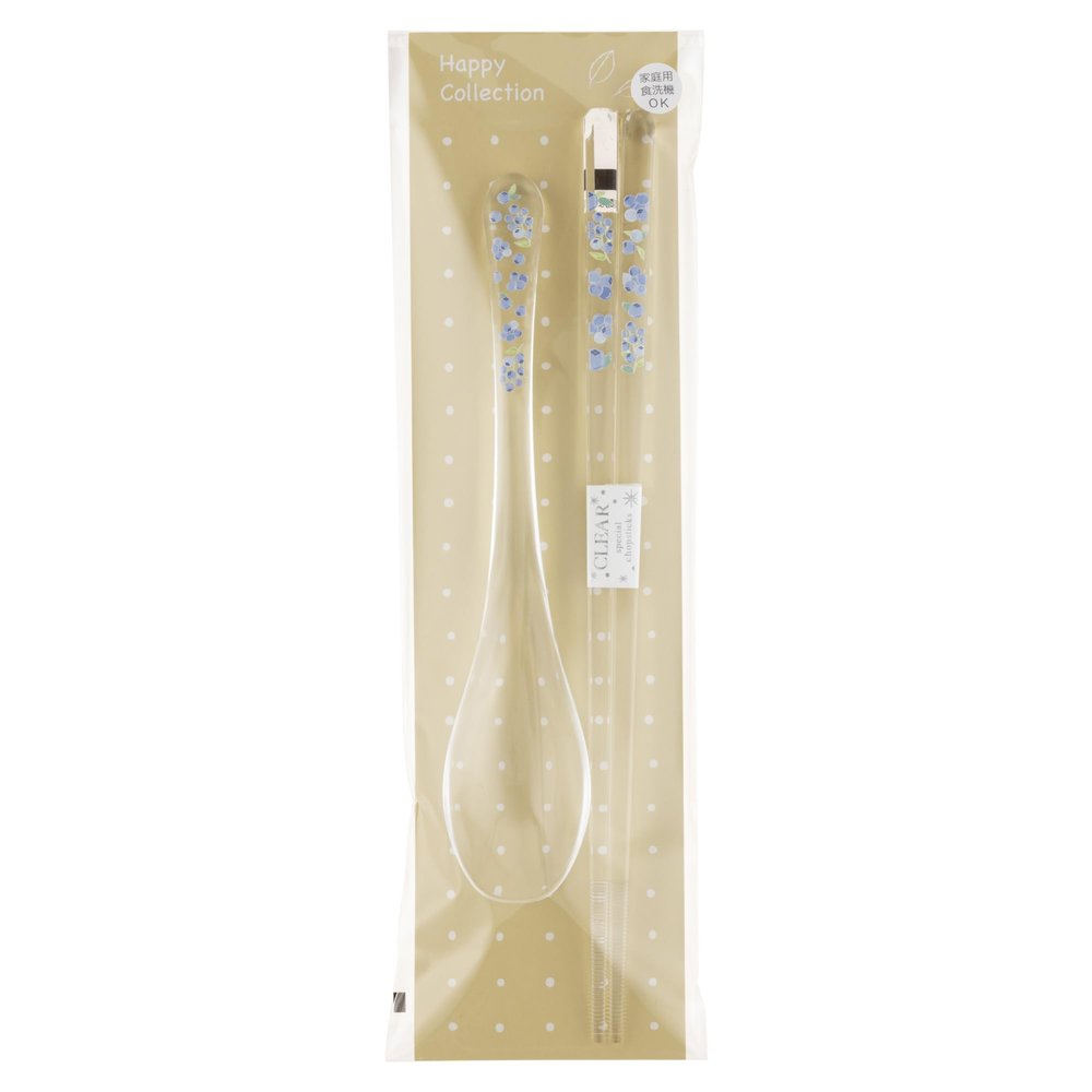Aoba Chopsticks and Spoon Set, Fruit, Blueberry, Dishwasher Safe, Methacrylic Resin
