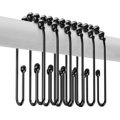 Resze Metal Shower Curtain Hooks,Shower Hooks for Shower Curtain and Liner