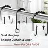 Resze Metal Shower Curtain Hooks,Shower Hooks for Shower Curtain and Liner view 3