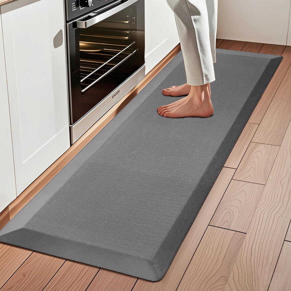 Anti Fatigue Kitchen Mats for Floor, Grey 9/10 Extra Thick Cushioned Standing Desk Mat, Comfort Memory Foam Ergonomic Kitchen Rugs and Mats Non-Slip Waterproof for Office, Kitchen, Sink, 20" x 48"