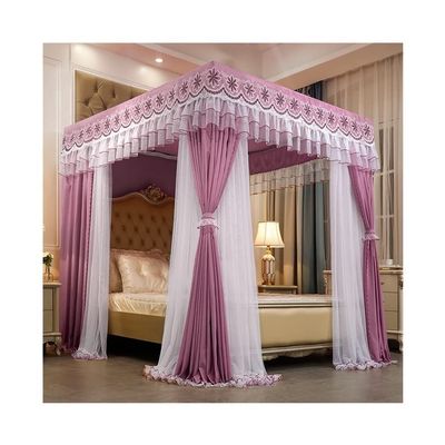 QKVGFYDNCX Dustproof Bed Canopy, Lace Bed Curtain for Girls Room Decoration, 360 Wrapped Blackout Mosquito Net (Color : Style 9, Size : 1.5x2x2m)