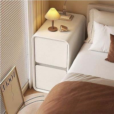 Gilubfckin Modern Nightstand, Simplicity Side Table, Small Bedside Table, Bedside Cabinet, Leather Nightstand, 2 Drawer Nightstand for Small Spaces in Bedroom, Living Room, Office, Study