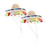 SHOWERORO 2 Pcs Mexican Sombrero Party Hats, Polyester Carnival Headwear view 1