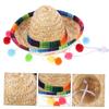SHOWERORO 2 Pcs Mexican Sombrero Party Hats, Polyester Carnival Headwear view 2