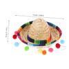 SHOWERORO 2 Pcs Mexican Sombrero Party Hats, Polyester Carnival Headwear view 3