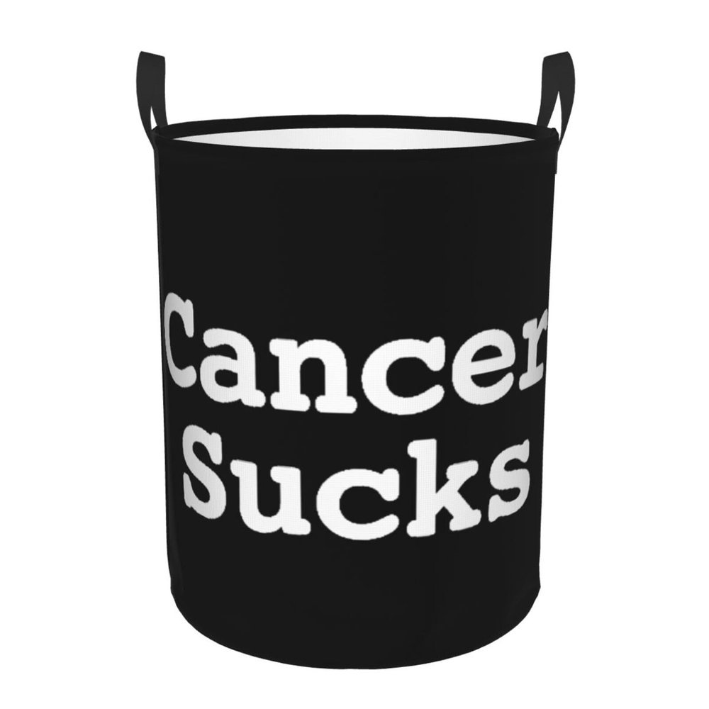 Cancer Sucks Dirty clothes laundry basket with handle Medium