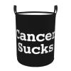 Cancer Sucks Dirty clothes laundry basket with handle Medium view 1