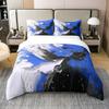 jejeloiu Blue and Black Duvet Cover 100% Cotton King Size Kids Abstract Geometric Comforter Cover for Boys Girls Teens Circles Bedding Set Breathable Soft Lightweight Room Decor view 1