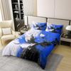 jejeloiu Blue and Black Duvet Cover 100% Cotton King Size Kids Abstract Geometric Comforter Cover for Boys Girls Teens Circles Bedding Set Breathable Soft Lightweight Room Decor view 2