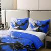 jejeloiu Blue and Black Duvet Cover 100% Cotton King Size Kids Abstract Geometric Comforter Cover for Boys Girls Teens Circles Bedding Set Breathable Soft Lightweight Room Decor view 4