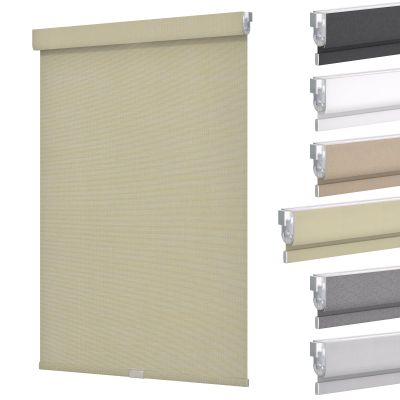 MYshade Custom No Drill No Tools Cordless Roller Shades,Waterproof Window Blinds for Home, Bedroom, and Living Room,Blackout Privacy Control with Easy Installation (Beige-57 W * 72" H