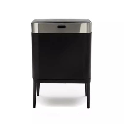 CAOJLjiaxiang-2012 Trash Can Intelligent Sensor Classified Trash Can Kitchen Large Capacity Household Stainless Steel Light Luxury Office Living Room High Feet Bathroom Trash Can(Black)