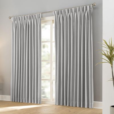 LANTIME Beige White Blackout Curtains 144 inch Length Extra Long Curtains, Pinch Pleated Faux Linen Textured Window Curtains, 52" W x 144" L, 2 Panels