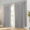 LANTIME Beige White Blackout Curtains 144 inch Length Extra Long Curtains, Pinch Pleated Faux Linen Textured Window Curtains, 52" W x 144" L, 2 Panels view 1