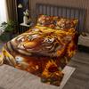 jejeloiu Tiger Sunflower Bedspread Twin Size Kids Wild Animal Coverlet Set for Boys Girls Teens Wildlife Butterfly Quilted Coverlet Breathable Safari Cat Print Bedroom Decor view 1