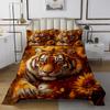 jejeloiu Tiger Sunflower Bedspread Twin Size Kids Wild Animal Coverlet Set for Boys Girls Teens Wildlife Butterfly Quilted Coverlet Breathable Safari Cat Print Bedroom Decor view 2