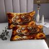 jejeloiu Tiger Sunflower Bedspread Twin Size Kids Wild Animal Coverlet Set for Boys Girls Teens Wildlife Butterfly Quilted Coverlet Breathable Safari Cat Print Bedroom Decor view 4