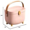 Medicines Storage Box, Oval Medicines Box with Latch Lock Double Layer Multi Grid Large Capacity Multicompartment Medicines Organizer Box for Home (Pink) view 3