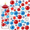 FEICUIBEXI 208 Pieces Patriotic Vase Filler Set, 4th of July Patriotic Red White Blue Faux Pearl Beads for 4th of July Independence Day, Memorial Day Veterans Day Table Centerpiece Home Decor view 1