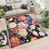 HYGIUID 3x6 Rich Peony Runner Rug - Retro Floral Runners Rugs for Hallways, Pastel Flowers Bedroom Runner Rug Soft Washable for Living Room Kitchen view 3