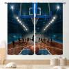 TKUYO Basketball Curtains, Kids Sport Basketball Stadium Field Boys Teens Men Game Art Printed Blackout Window Drapes Treatments for Bedroom Living Room Nursery Playroom 2 Panels Set, 42"x63" Inch view 1