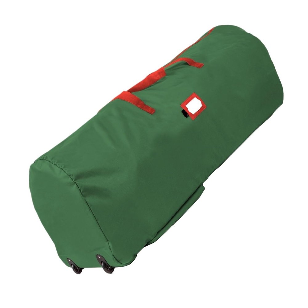 QUQUQ Artificial Xmas Tree Bag Christmas Tree Storage Bag Zipper Bag Comes with Handles and Wheels for Easy Transport Christmas Tree Organizer(Green)