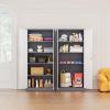 Bonusall 72" Metal Garage Storage Cabinet Heavy-Duty Steel Cabinet with 2 Locking Doors & 4 Adjustable Shelves for Home, Office, or Workshop Organization(White Grey) view 2
