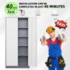 Bonusall 72" Metal Garage Storage Cabinet Heavy-Duty Steel Cabinet with 2 Locking Doors & 4 Adjustable Shelves for Home, Office, or Workshop Organization(White Grey) view 4
