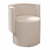 360 Swivel Upholstered Vanity Stool, with Backrest, Round PU Leather Vanity Chairs, Comfortable Makeup Chair, for Bedroom and Living Room(Natural) view 1