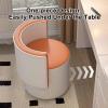 360 Swivel Upholstered Vanity Stool, with Backrest, Round PU Leather Vanity Chairs, Comfortable Makeup Chair, for Bedroom and Living Room(Natural) view 4
