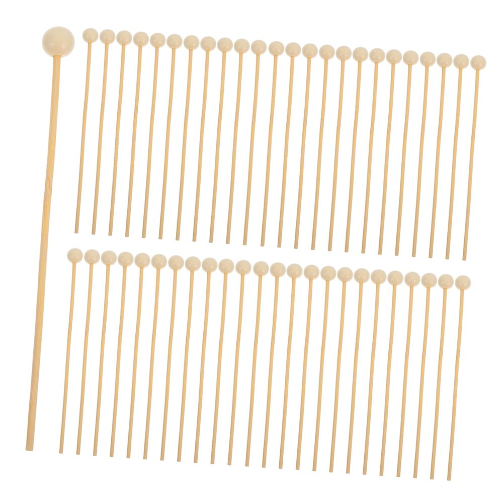 OKUMEYR 200pcs Wooden Lollipop Sticks with End Swizzle Sticks for Cake Candy and Drink Stirring Natural Wood for Use Great for Weddings and Parties