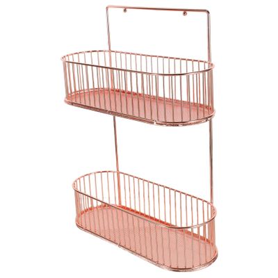 HEALLILY Bathroom Shelf Organizer Adhesive Spice -Mounted Rack Condiment Storage Farmhouse Decor Rose Gold
