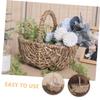 Hemoton Woven Flower Basket Handle Storage Decorative Handheld Portable Basket Decor view 4