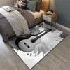 Black & White Guitar Rug 6x8ft - Modern Abstract Print Pet-Friendly Rug, Machine Washable Non-Slip Carpet for Living Room/Bedroom - Contemporary Music Decor view 4