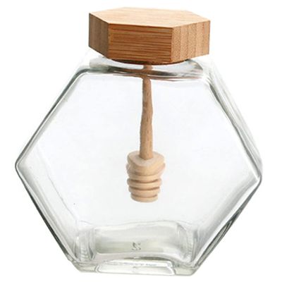 ABOOFAN Honey Storage Pot 220ml Glass Honey Jar Small Honey Dispenser Syrup Honey Container Honey Pot Lid