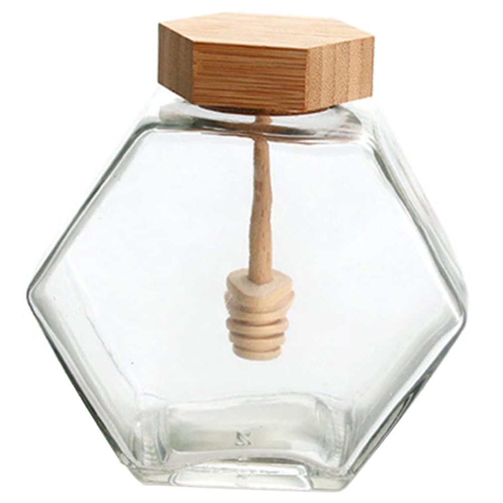 ABOOFAN Honey Storage Pot 220ml Glass Honey Jar Small Honey Dispenser Syrup Honey Container Honey Pot Lid