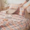 ARE RUG Cooling Duvet for Summer Softness Comfort Lightweight Machine Washable Throws Blanket Modern Air Condition Cotton Quilt Single Size Coverless Duvet Keep Breathable (Orange A,100x150CM) view 2