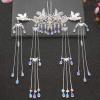 Ancient Costume Hanfu Accessories Headdress Crane Suit Hairdress Tassel Antiquity Cosplay Wedding Performance Headpieces view 1