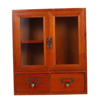 Alipis Rustic Wooden Wall Cabinet Storage Box Organizers Vintage Decor for Living