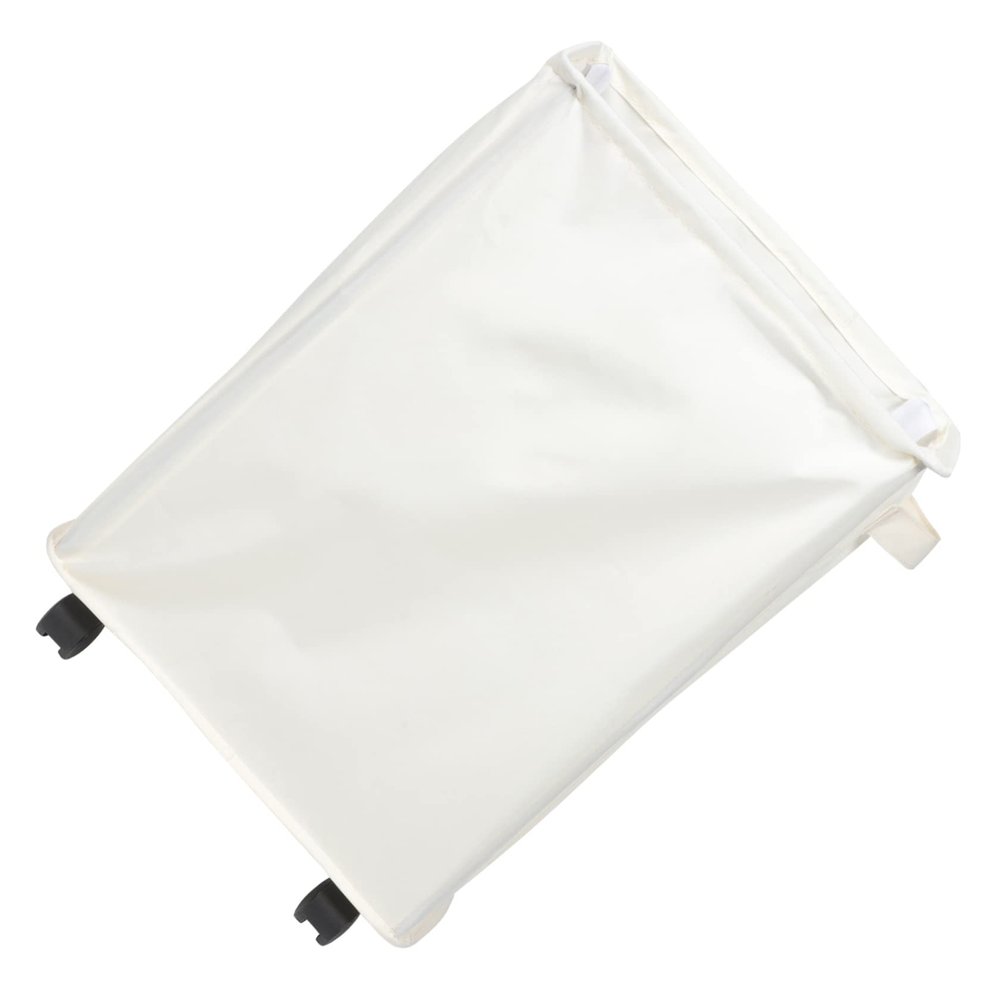 Slim Rolling Laundry Basket Beige with Handle, Oxford Cloth