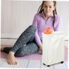 Slim Rolling Laundry Basket Beige with Handle, Oxford Cloth view 3