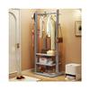 AEYSD-456 Adjustable Garment Rack Solid Wood Coat Rack Floor-Standing Hanger Entrance Small Apartment Space-Saving Multi-Layer Rack Bedroom Clothes Storage Rack Standing Hanger(Gris,Small) view 1