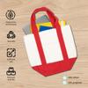 PRINT SUPREMACY Custom Company Logo16oz Mini Canvas Tote Bag w/External Pockets, Company Bag, Bag with Custom Logo (Blue) view 3