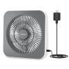 JUMXION Small Box Fan, Window Fan with 3 Speeds & 8HRS Timer, Powerful Air Circulator Table Fan Powered by DC Adapter, 10 inch Square Desk Fan for Bedroom Office Kitchen Home Apartment view 1