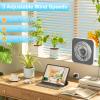 JUMXION Small Box Fan, Window Fan with 3 Speeds & 8HRS Timer, Powerful Air Circulator Table Fan Powered by DC Adapter, 10 inch Square Desk Fan for Bedroom Office Kitchen Home Apartment view 4