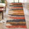 Ciicool 2x6 Washable Runner Rug, Modern Abstract Hallway Rug Runner, Non-Slip Thin Accent Rugs Lightweight Red Yellow Brown Print Distressed Carpet Runners for Laundry Entryway Bedroom Kitchen Indoor view 1